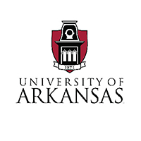 University of Arkansas logo featuring a shield behind Old Main building architecture and a banner reading 1871.